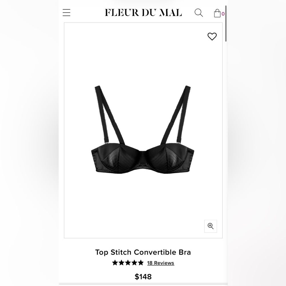 Fleur Du Mal Top Stitch Convertible Bra 32D